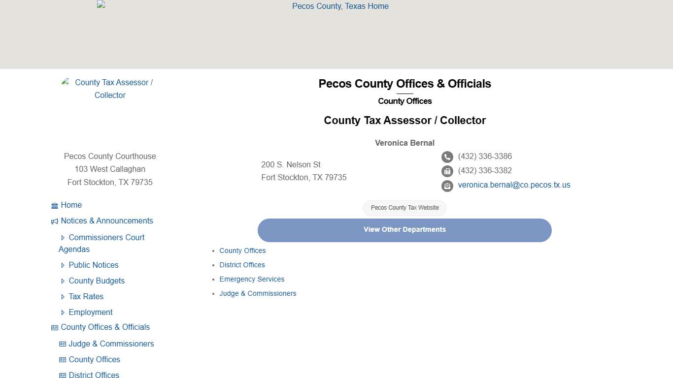 County Tax Assessor / Collector – Pecos County