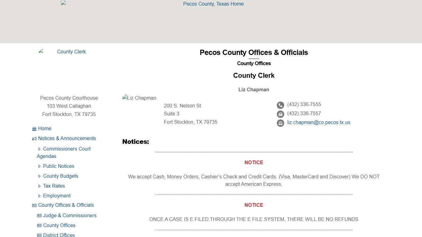 County Clerk – Pecos County