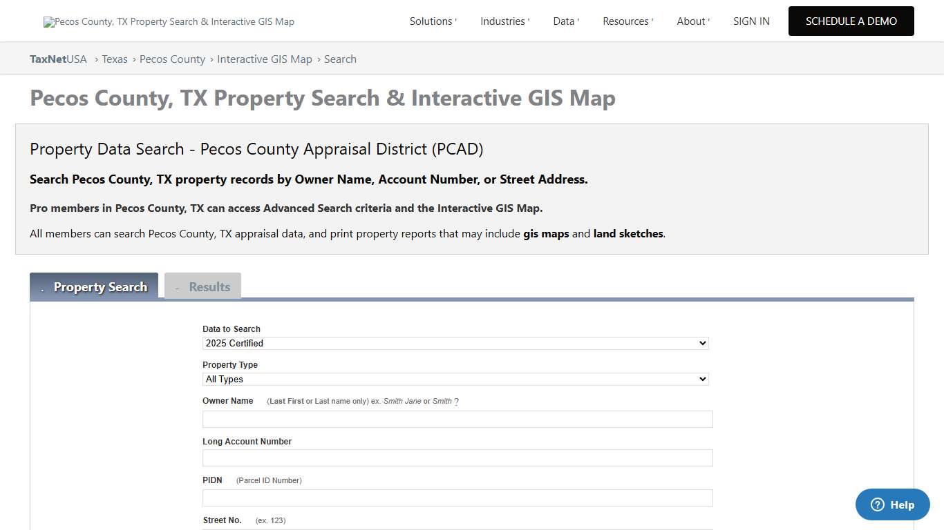 Pecos County, TX Property Search & Interactive GIS Map